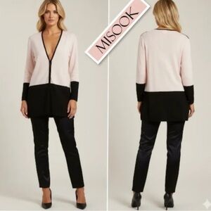 Misook Pink and Black Cardigan